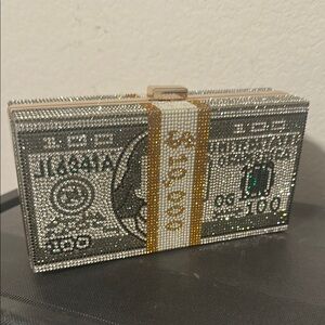 Rhinestone Money Clutch